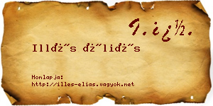 Illés Éliás névjegykártya